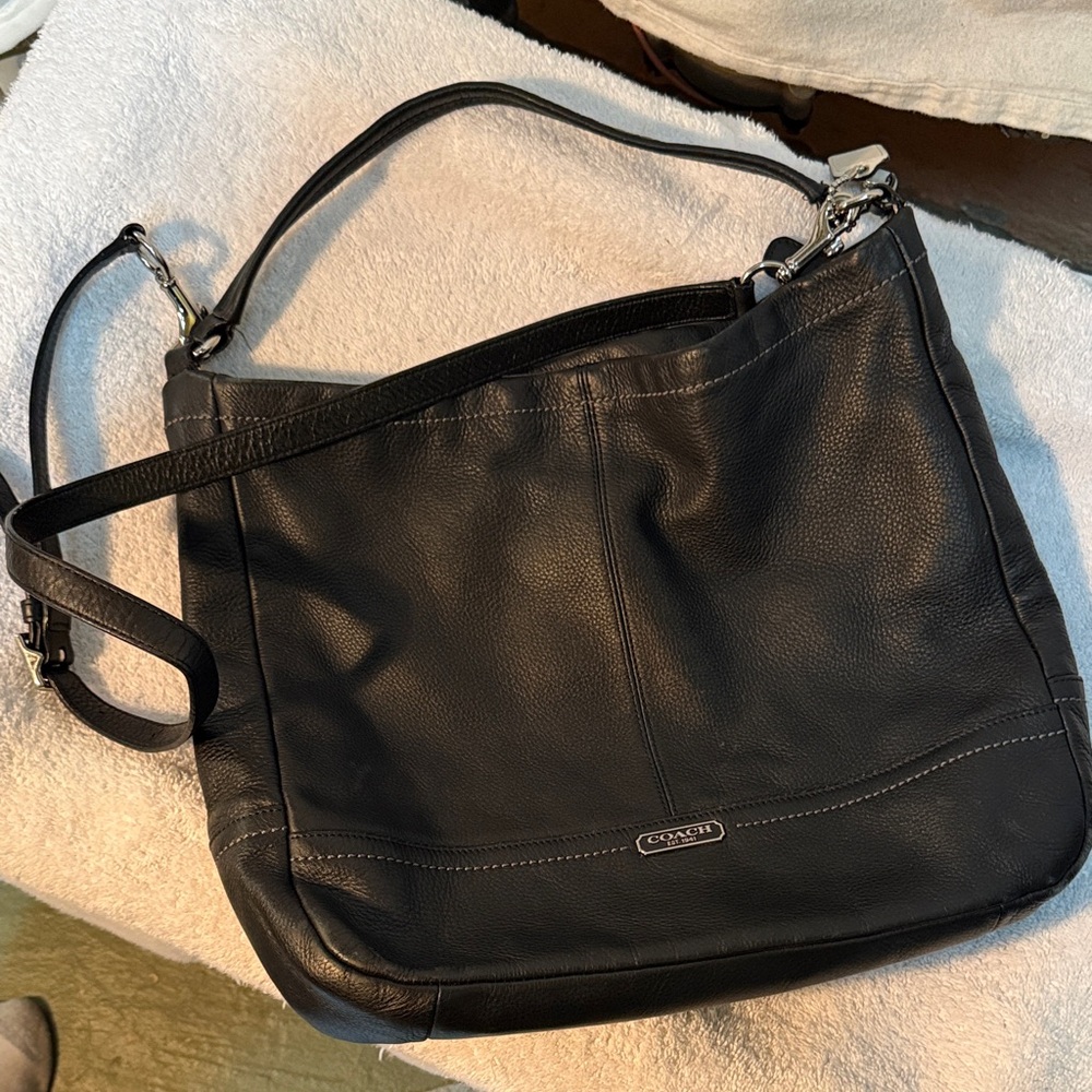 Coach Black Leather Shoulder Bag